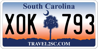 SC license plate XOK793