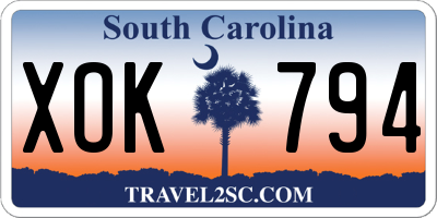 SC license plate XOK794