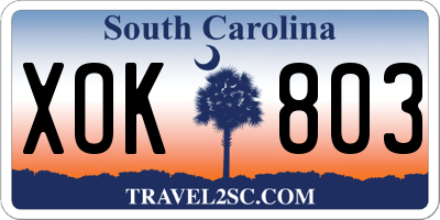 SC license plate XOK803