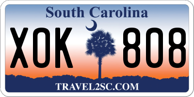 SC license plate XOK808