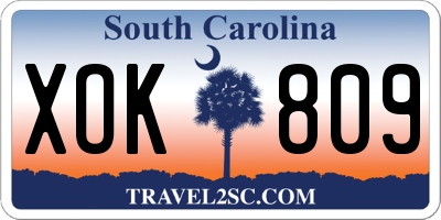 SC license plate XOK809