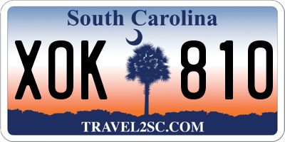 SC license plate XOK810