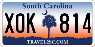 SC license plate XOK814