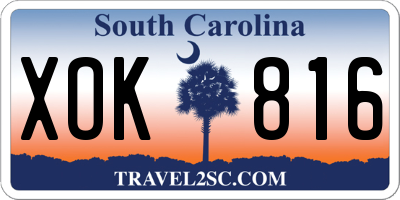 SC license plate XOK816