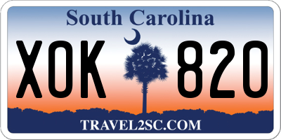 SC license plate XOK820