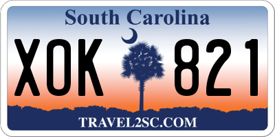 SC license plate XOK821