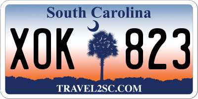 SC license plate XOK823