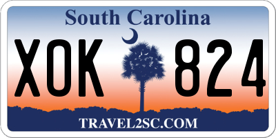 SC license plate XOK824