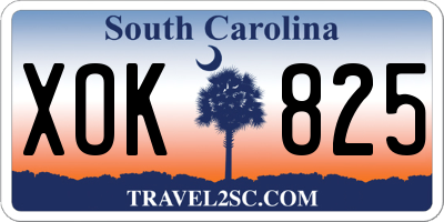 SC license plate XOK825