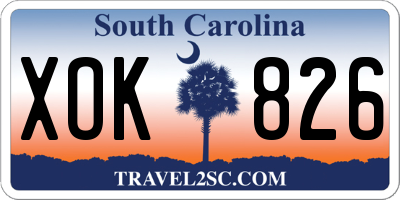 SC license plate XOK826