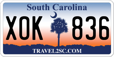 SC license plate XOK836