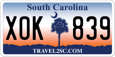 SC license plate XOK839