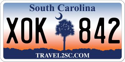 SC license plate XOK842