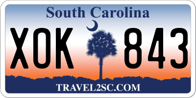 SC license plate XOK843