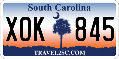 SC license plate XOK845
