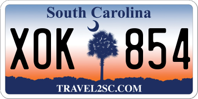 SC license plate XOK854