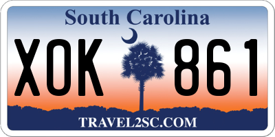 SC license plate XOK861