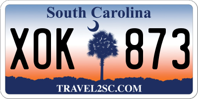 SC license plate XOK873