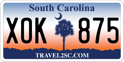 SC license plate XOK875