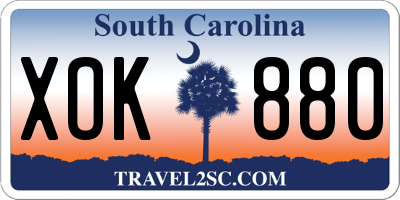 SC license plate XOK880