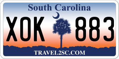 SC license plate XOK883