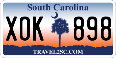 SC license plate XOK898