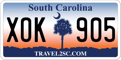 SC license plate XOK905