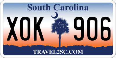 SC license plate XOK906