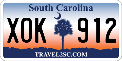 SC license plate XOK912