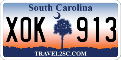 SC license plate XOK913