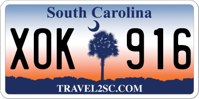 SC license plate XOK916