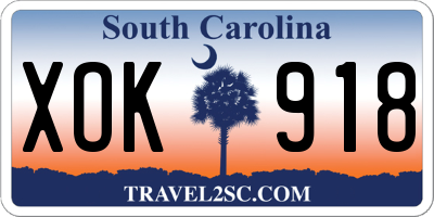 SC license plate XOK918