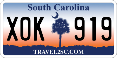 SC license plate XOK919