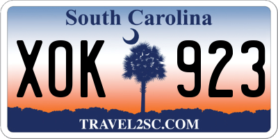 SC license plate XOK923