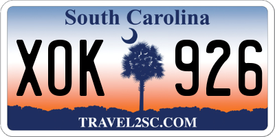 SC license plate XOK926