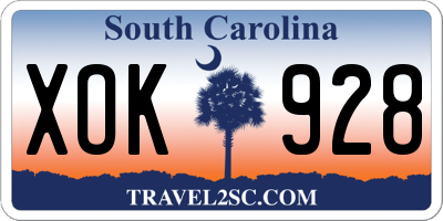 SC license plate XOK928