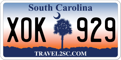 SC license plate XOK929