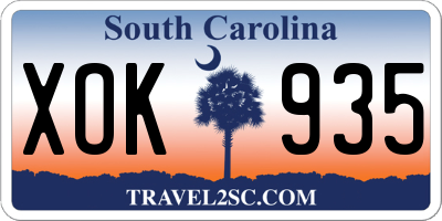SC license plate XOK935