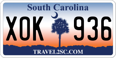 SC license plate XOK936