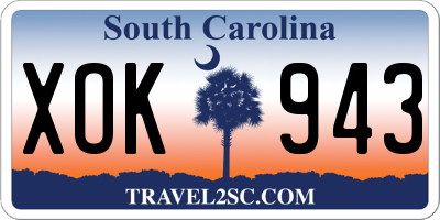 SC license plate XOK943