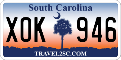 SC license plate XOK946