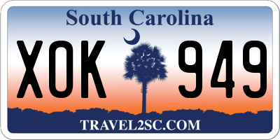 SC license plate XOK949