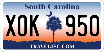 SC license plate XOK950