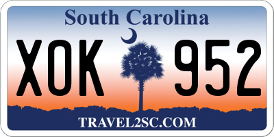 SC license plate XOK952