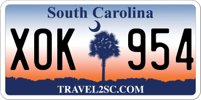 SC license plate XOK954