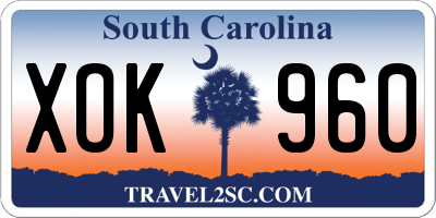 SC license plate XOK960