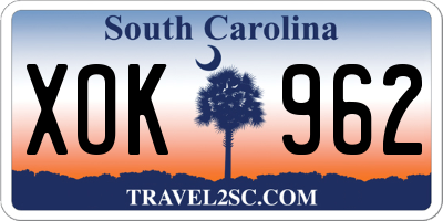 SC license plate XOK962