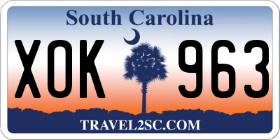 SC license plate XOK963
