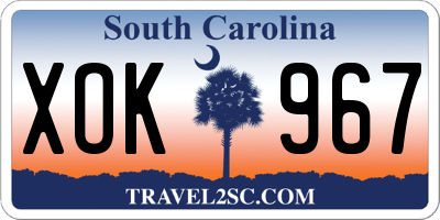SC license plate XOK967
