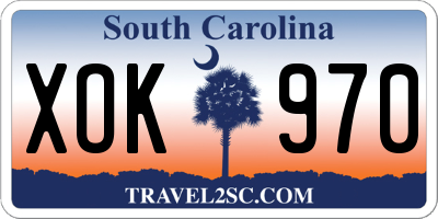 SC license plate XOK970